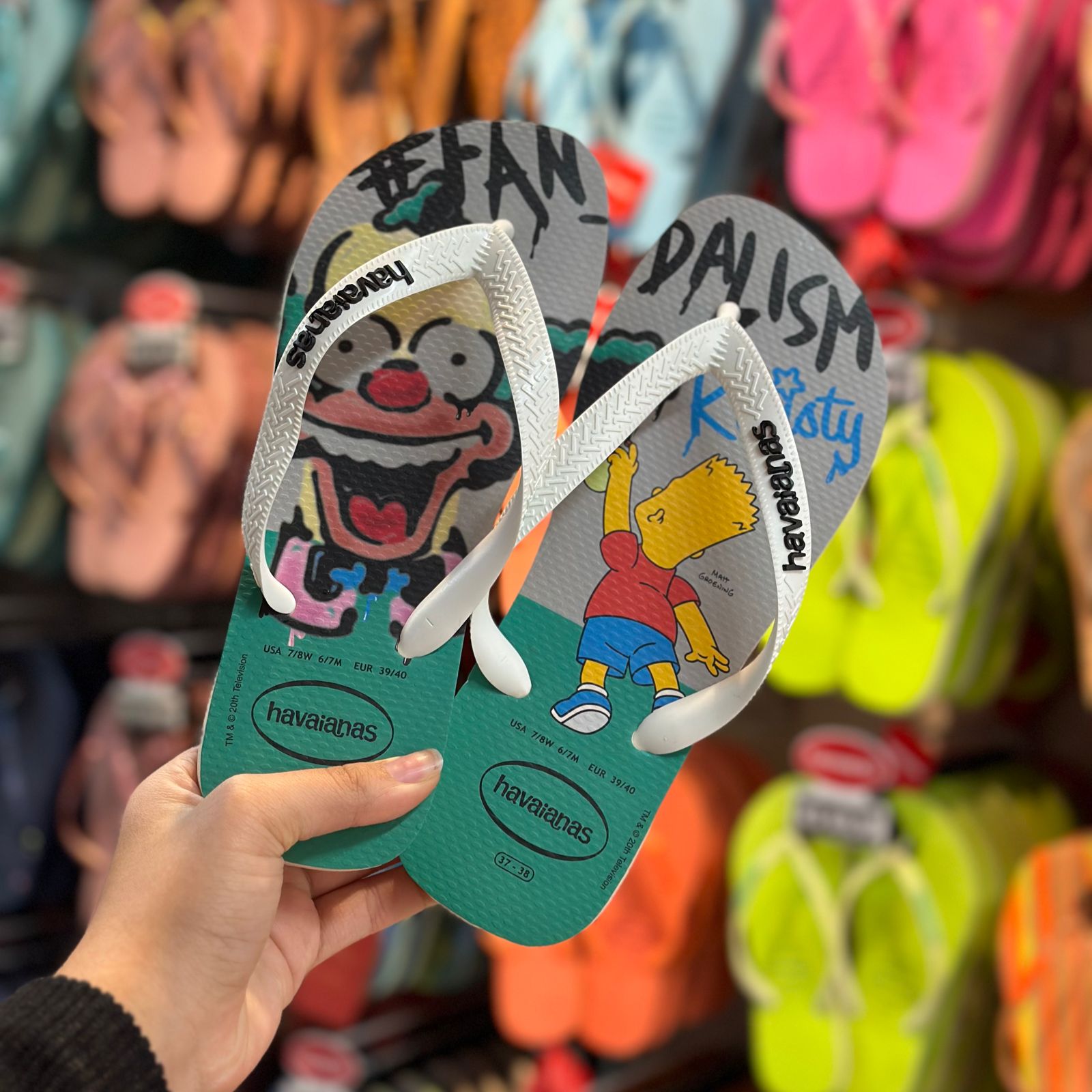 Havaianas Top Simpsons - Bart & Krusty (Verde/Cinza)