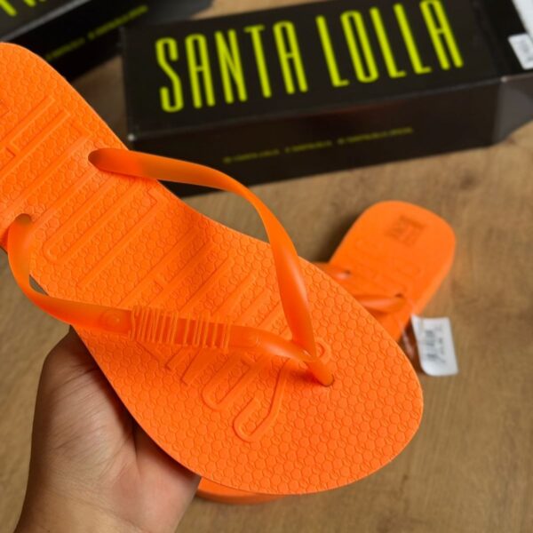 Chinelo Santa Lolla Feminino Laranja Neon - Tira Translúcida