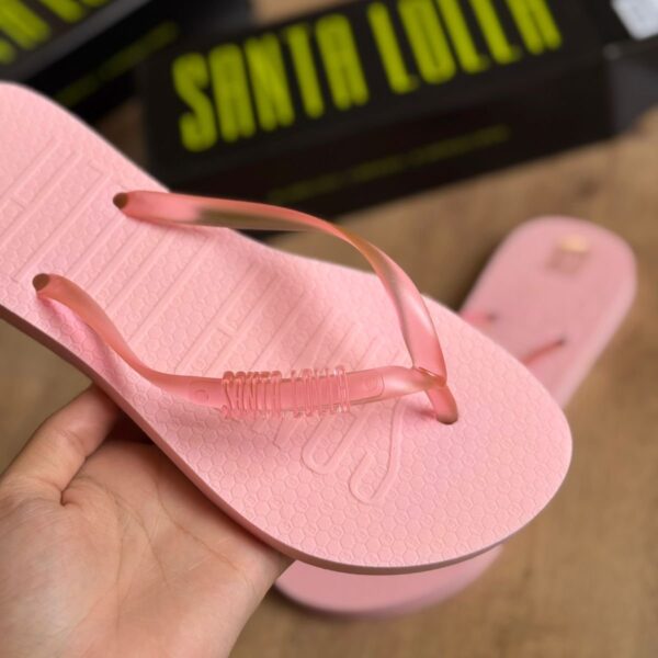 Chinelo Santa Lolla Feminino Rosa - Tira Translúcida