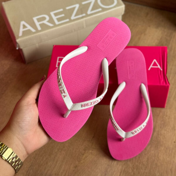 Chinelo Brizza Arezzo Essential Action Bicolor - Rosa e Branco