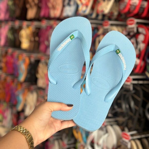 Chinelo Havaianas Brasil Logo Unissex - Azul Celeste