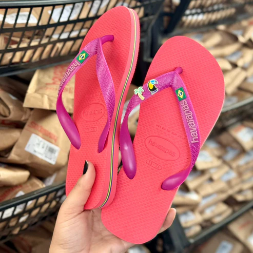 Chinelo Havaianas Top Brasil Rosa Shock - Pins Personalizados