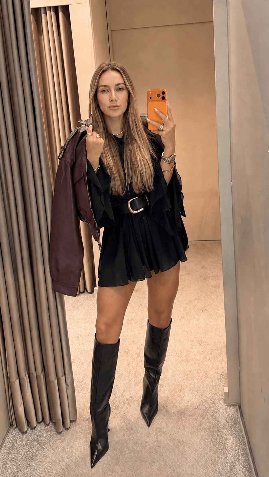 Vestido Plissado Preto